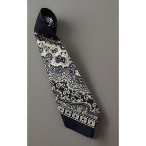 Wemlon Wembley Neckwear Tie Multicolor Blue White Bandanna Paisley AOP JBHS